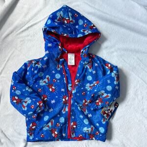 Marvel Spiderman Licensed Character Toddler Boys 3T Cozy Sherpa Lined Jacket